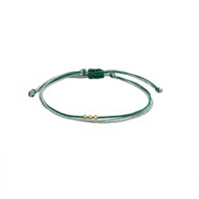 دستبند طلا 18 عیار زنانه گالری شیدا مجد مدل 3 البرنارد نخی لمه سبز تیره روشن