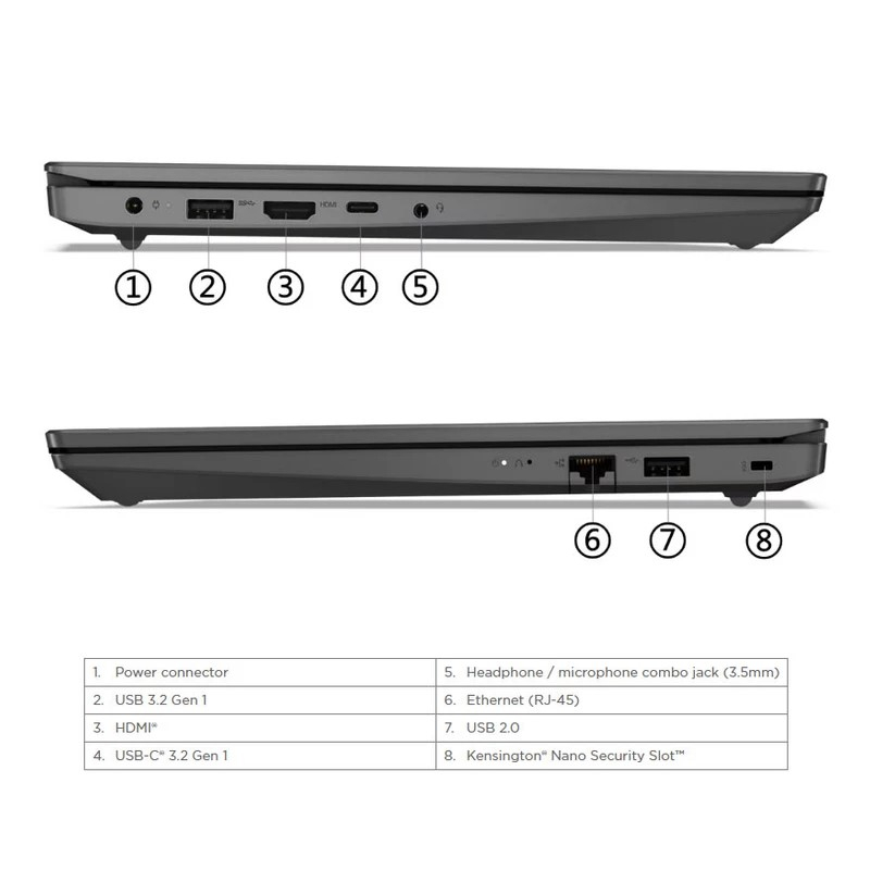 لپ تاپ 15.6 اینچی لنوو مدل V15 G4 IRU-i3 1315U-8GB DDR4-256SSD-TN