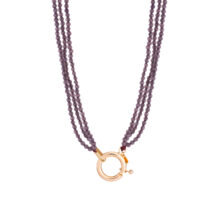 گردنبند طلا 18 عیار زنانه با زنجیر مهره‌ای گالری شیدا مجد مدل لوندر