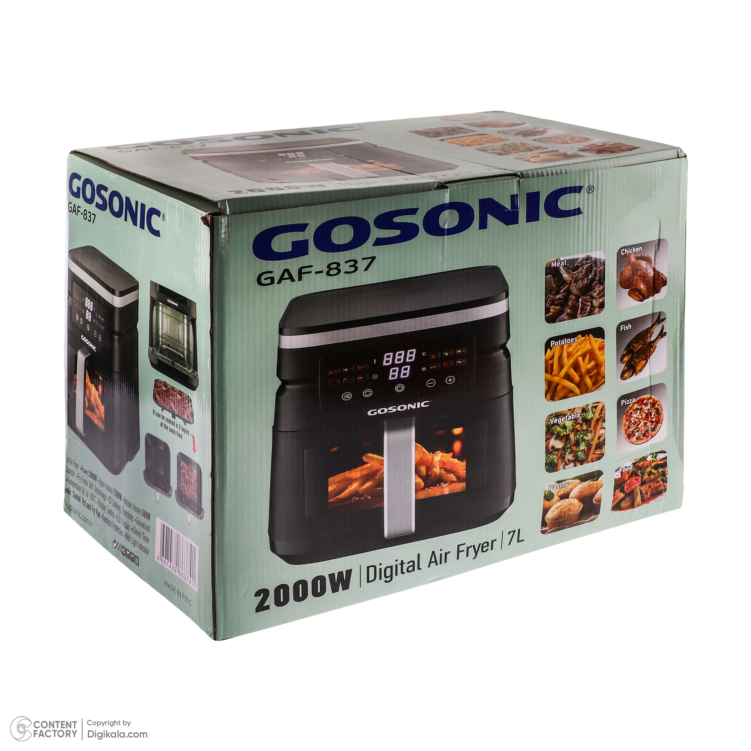 سرخ کن بدون روغن 7 لیتری گوسونیک مدل GAF-837
