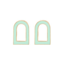 گوشواره طلا 18 عیار زنانه گالری شیدا مجد مدل مراکشی میناکاری