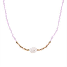 گردنبند طلا 18 عیار زنانه گالری شیدا مجد مدل البرنارد و باروک سنگ