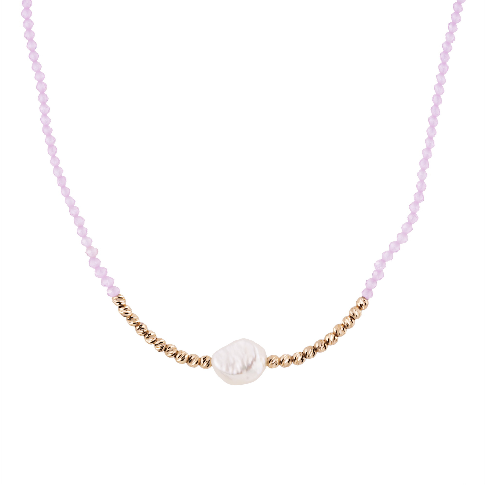 گردنبند طلا 18 عیار زنانه گالری شیدا مجد مدل البرنارد و باروک سنگ