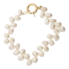 دستبند طلا 18 عیار زنانه گالری شیدا مجد مدل قفل مدبر گندمی