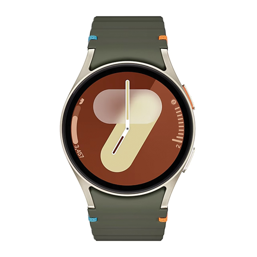ساعت هوشمند سامسونگ مدل Galaxy Watch 7 40mm دارای قابلیت های کنترل موسیقی (Music Player)، قابلیت مکالمه از طریق بلوتوث، قابلیت تغییر طرح ساعت یا تم، صفحه همیشه روشن (Always-on Display)، پشتیبانی از دستیار صوتی بند پلاستیک