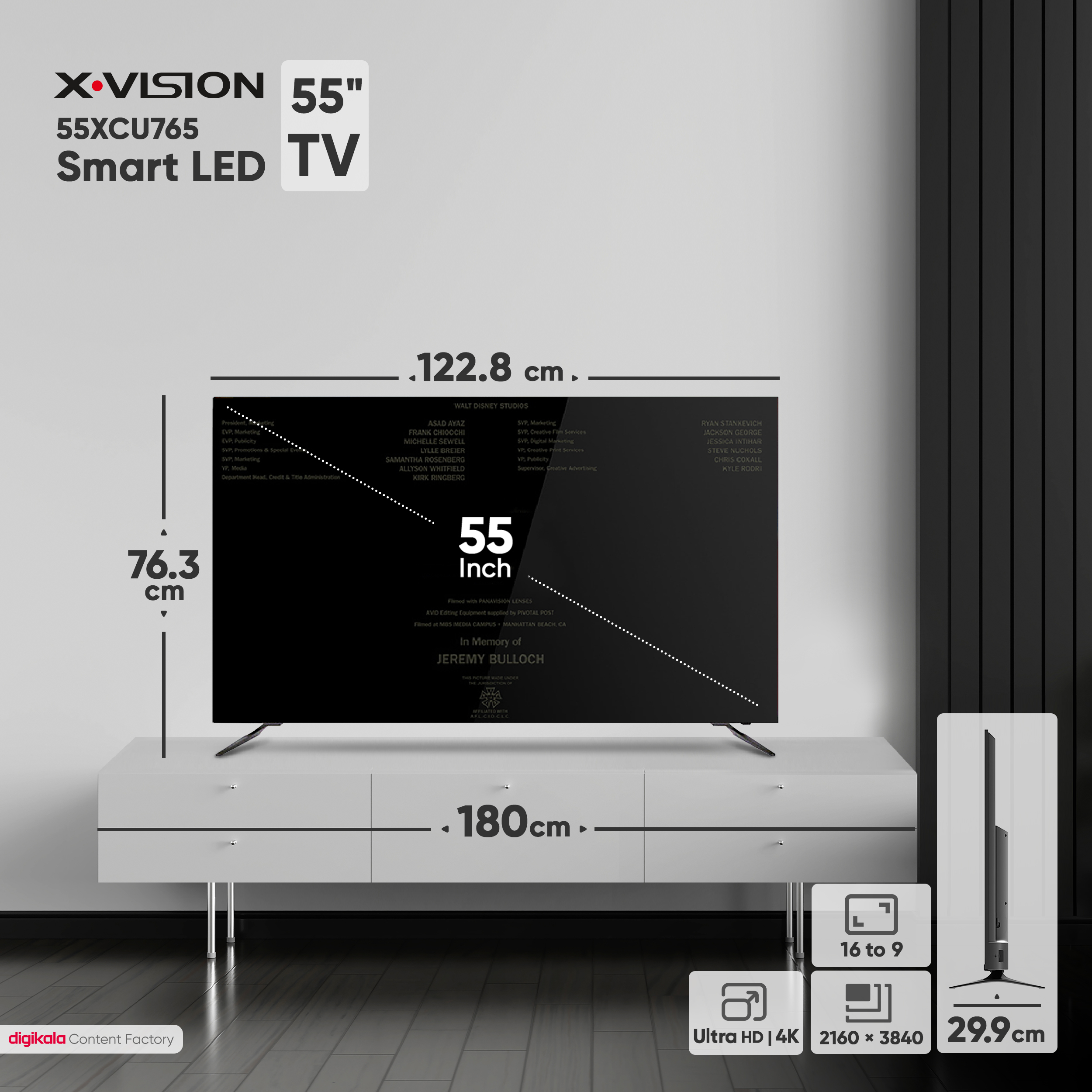 تلویزیون ال ای دی هوشمند ایکس ویژن مدل 55XCU765 سایز 55 اینچ