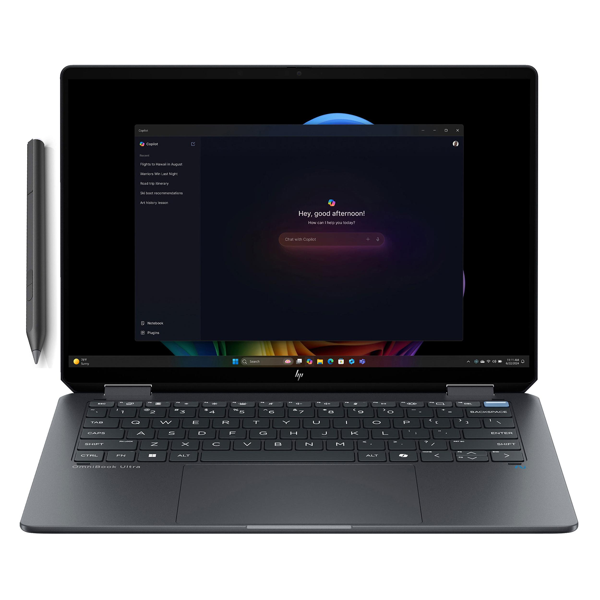 لپ تاپ 14 اینچی اچ‌ پی مدل OmniBook Ultra Flip 2-in-1 14t-FH000-Core Ultra 7 256V-16GB LPDDR5X-1TB SSD-OLED-Touch-Backlit-Fingerprint-W