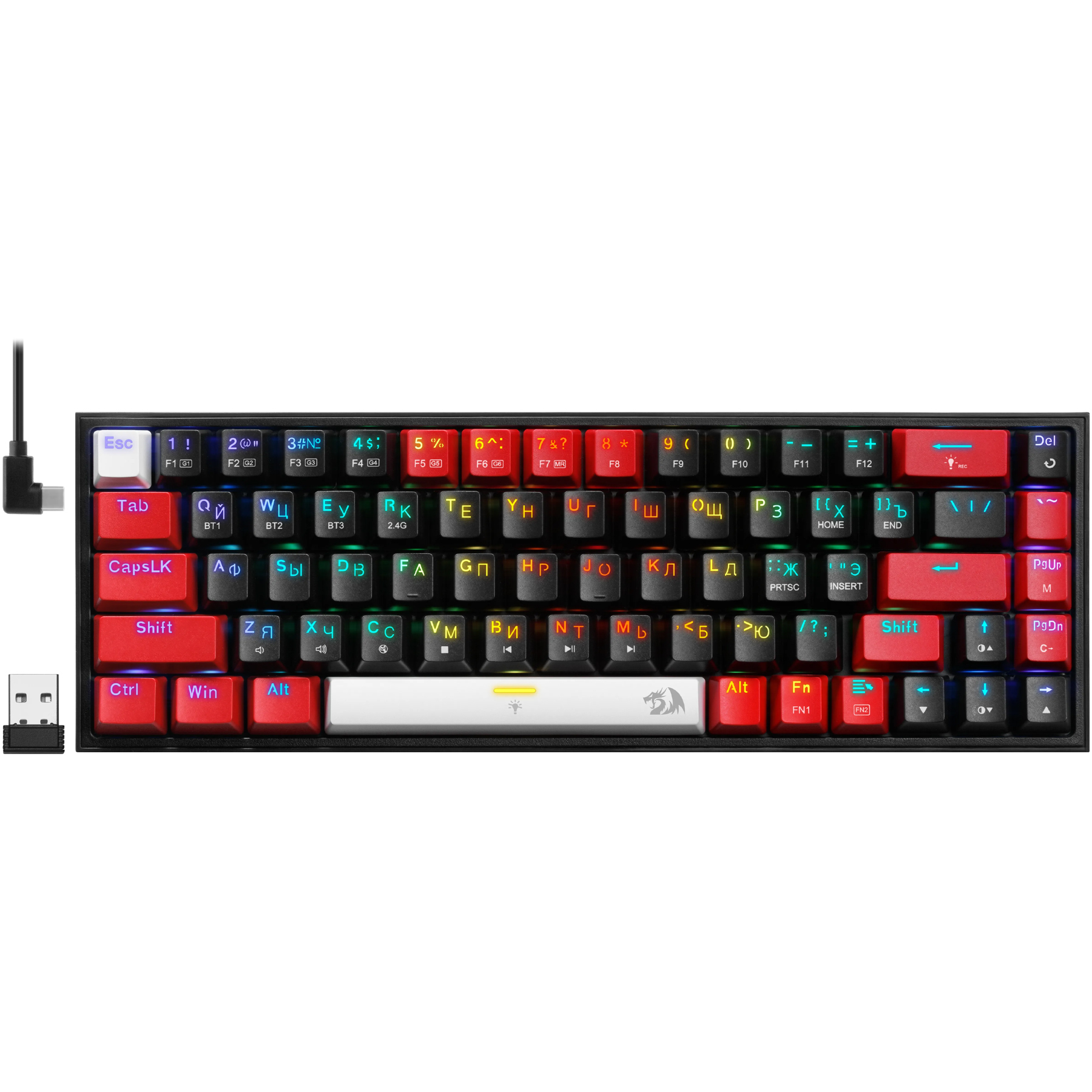 کیبورد مخصوص بازی ردراگون مدل Castor Pro K631RGB-PRO-BRW