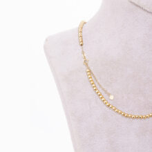 گردنبند طلا 18 عیار زنانه با زنجیر مهره‌ای گالری شیدا مجد مدل تمام گوی