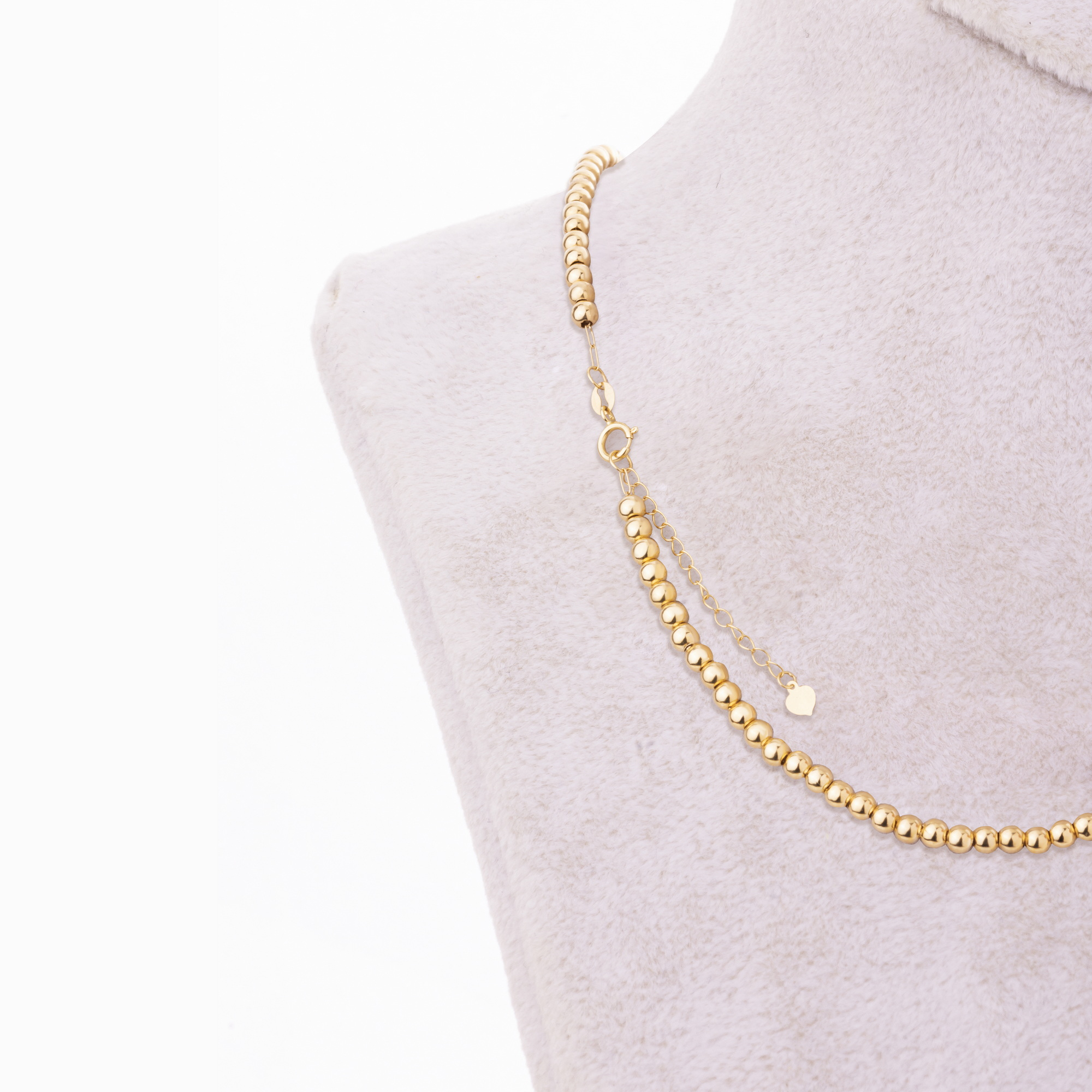 گردنبند طلا 18 عیار زنانه با زنجیر مهره‌ای گالری شیدا مجد مدل تمام گوی