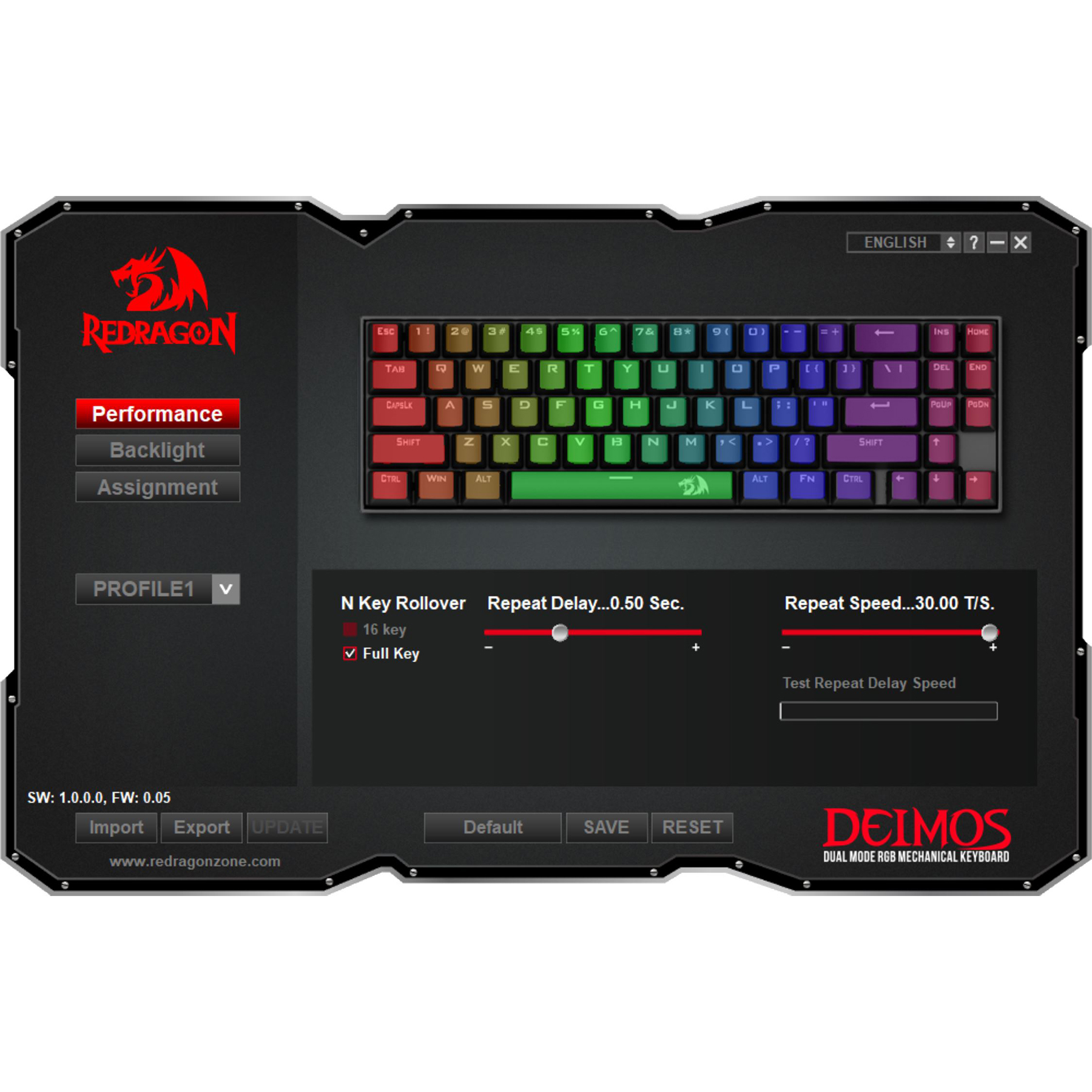 کیبورد مخصوص بازی ردراگون مدل Deimos K599