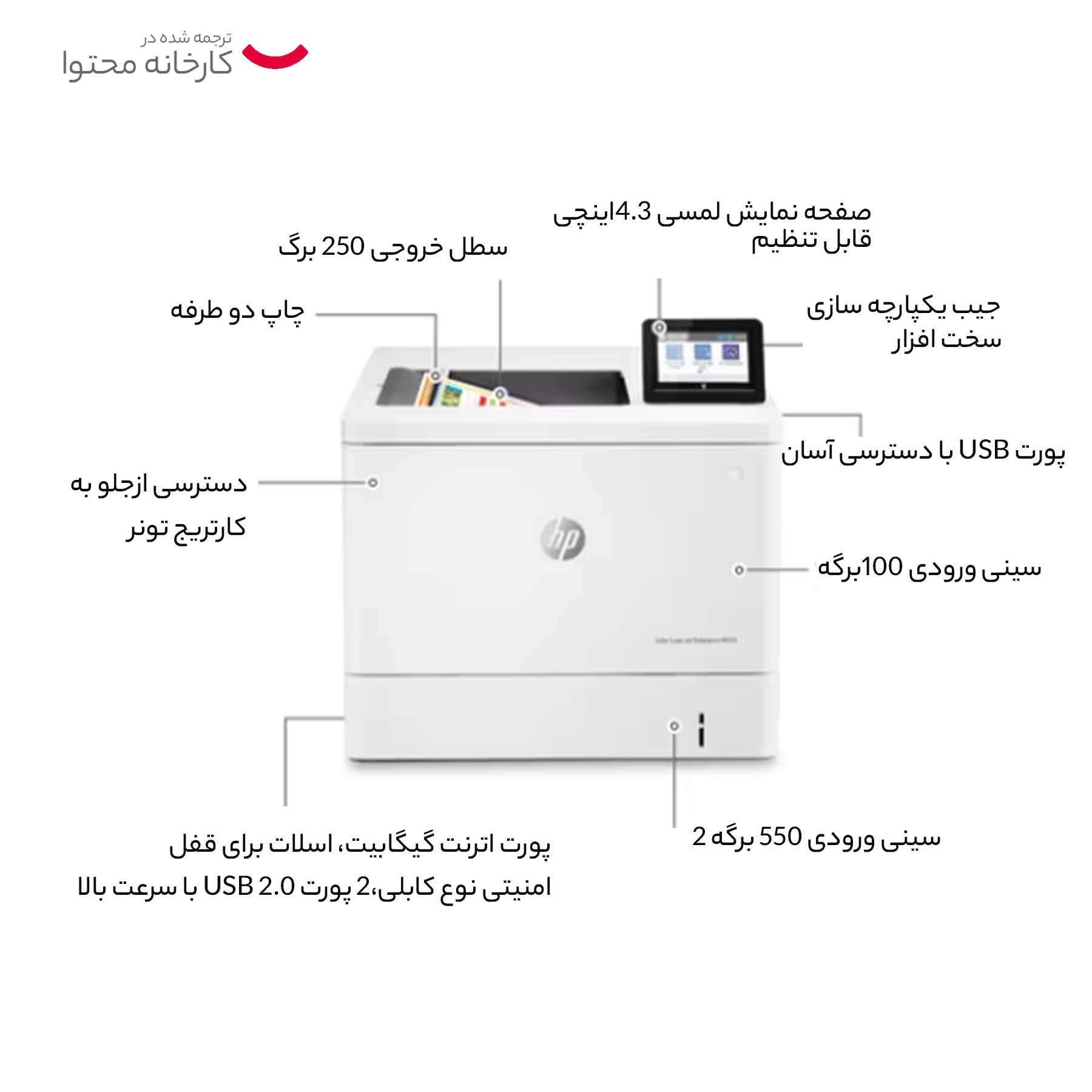 پرینتر لیزری اچ‌پی مدل HP Color LaserJet Enterprise M555dn