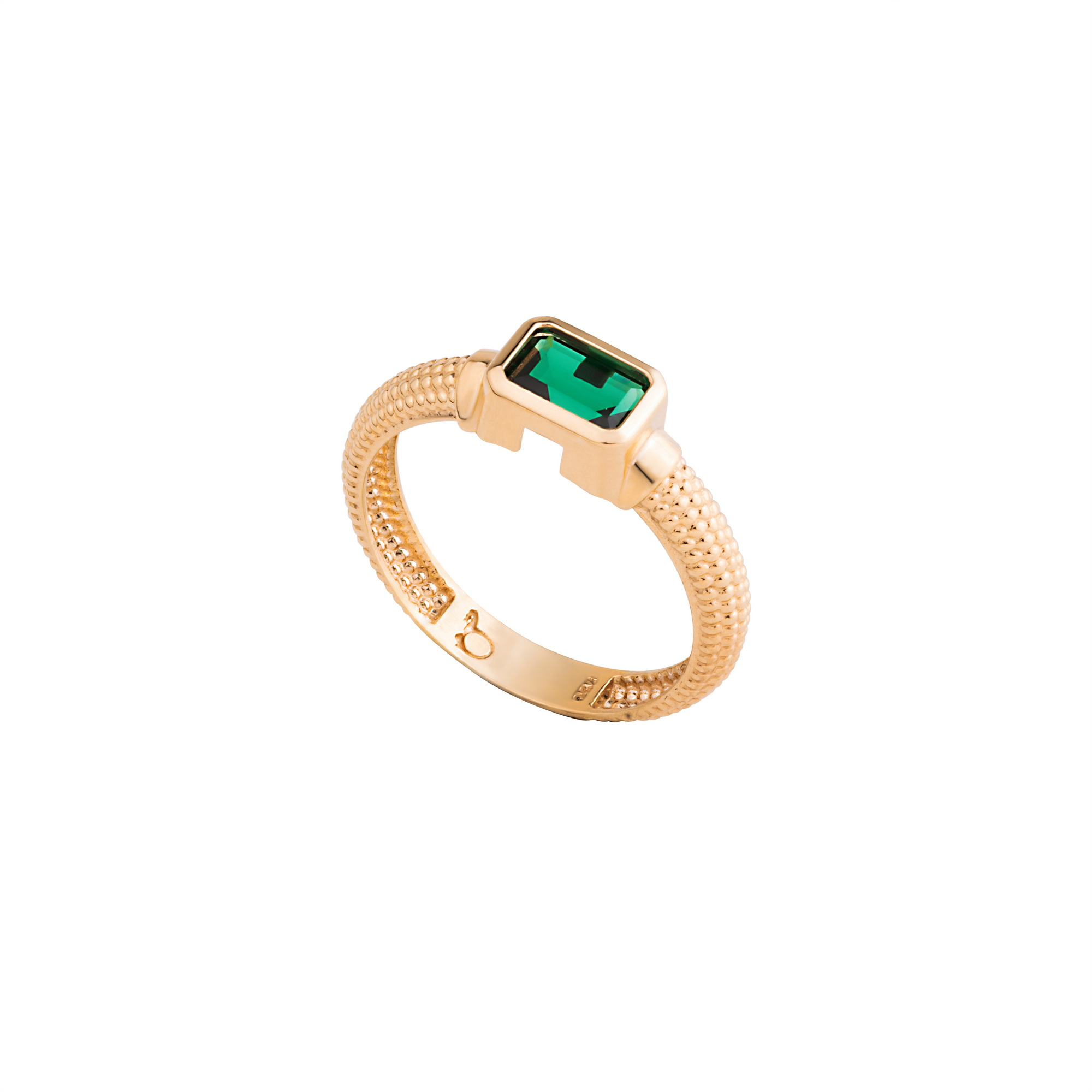 انگشتر طلا 18 عیار زنانه گالری شیدا مجد مدل باگت تورمالین افقی