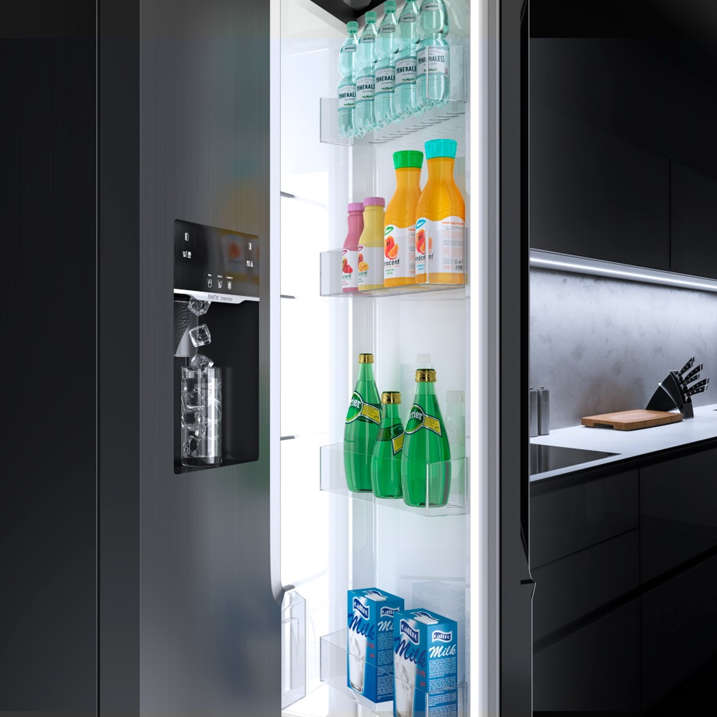 یخچال فریزر ساید بای ساید 32 فوت جی پلاس مدل GSS-P7636W/S، دارای آبسردکن و یخساز اتوماتیک، با ارتفاع 177، پهنای 90.5 و عمق 67 سانتی متر، میزان مصرف انرژی A+، دارای 4 طبقه در یخچال و 4 طبقه در فریزر، دارای سیستم نوفراست