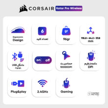 ماوس بی سیم مخصوص بازی کورسیر مدل Katar Pro