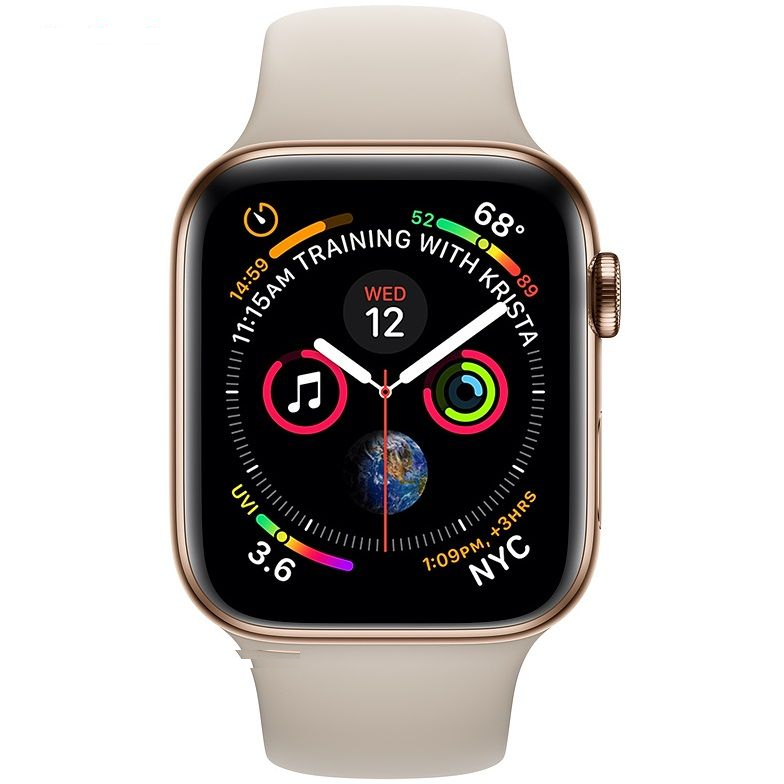 ساعت هوشمند اپل واچ سری 4 سلولار مدل 40mm Stainless Steel Case with Stone Sport Silicon Band