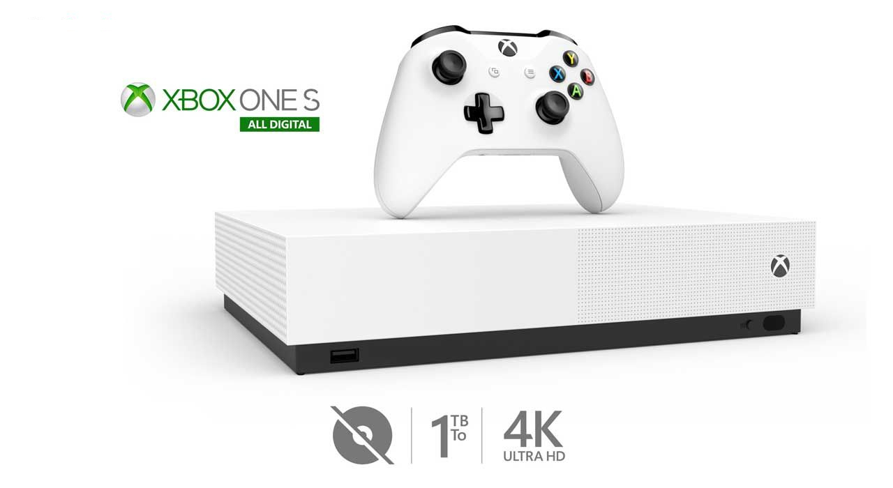 مجموعه کنسول بازی مایکروسافت مدل Xbox One S ALL DIGITAL ظرفیت 1 ترابایت