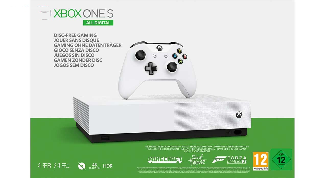 مجموعه کنسول بازی مایکروسافت مدل Xbox One S ALL DIGITAL ظرفیت 1 ترابایت
