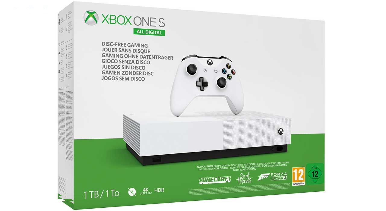 مجموعه کنسول بازی مایکروسافت مدل Xbox One S ALL DIGITAL ظرفیت 1 ترابایت