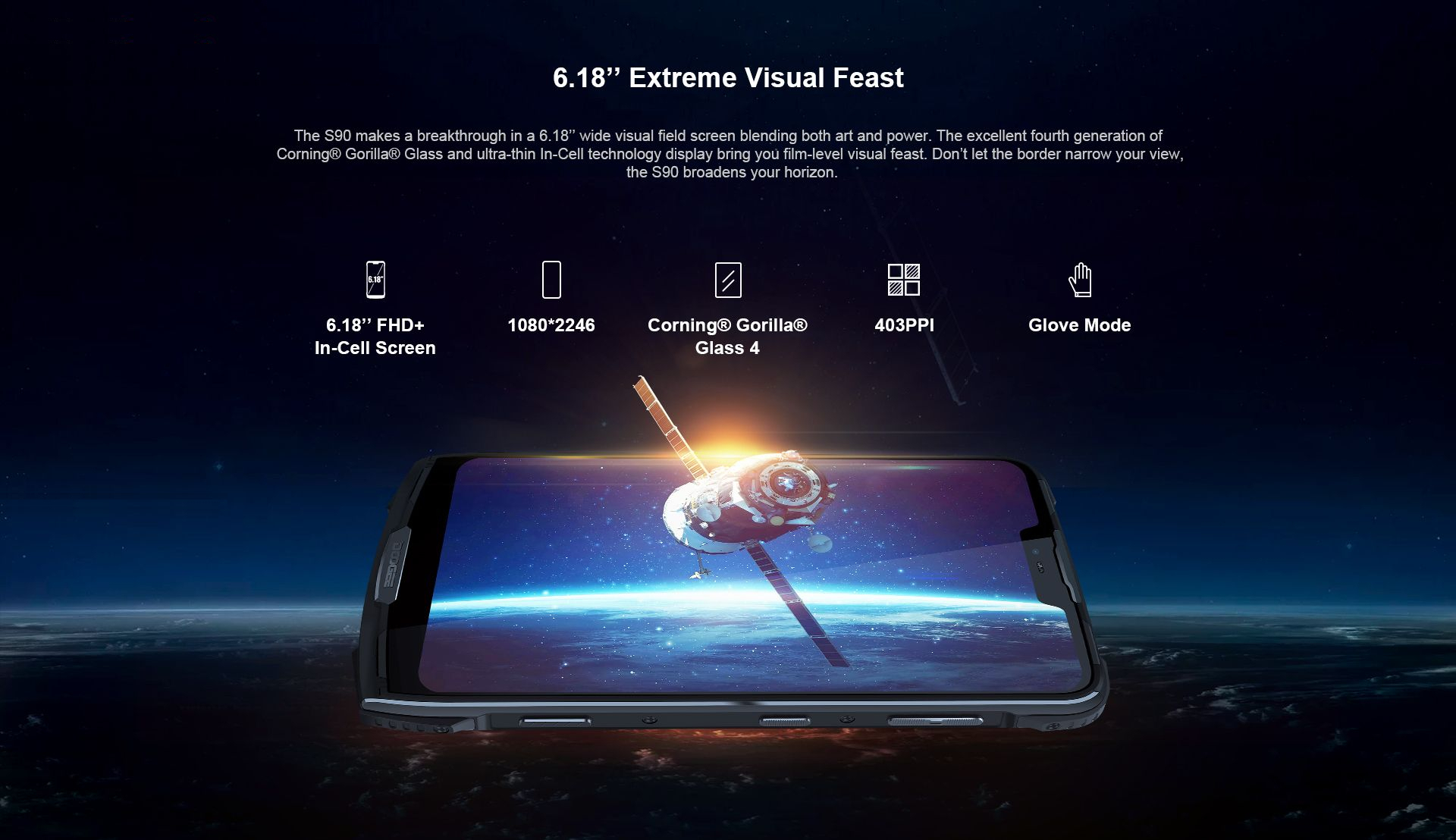 گوشی موبایل دوجی مدل S90 دو سیم کارت ظرفیت 128 گیگابایت همراه با ماژول دوربین عکاسی در شب و گیم پد و پاوربانک