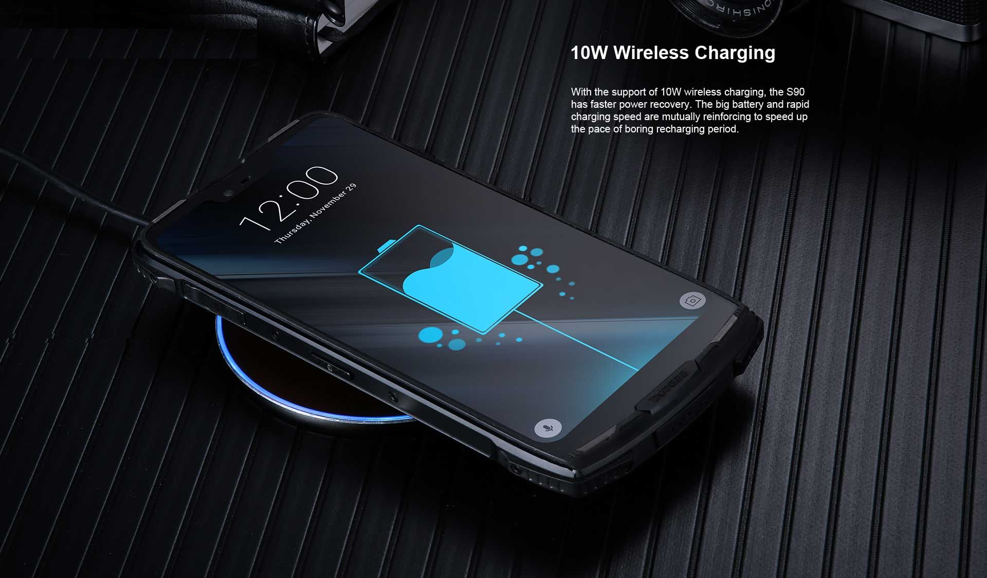 گوشی موبایل دوجی مدل S90 دو سیم کارت ظرفیت 128 گیگابایت همراه با ماژول دوربین عکاسی در شب و گیم پد و پاوربانک