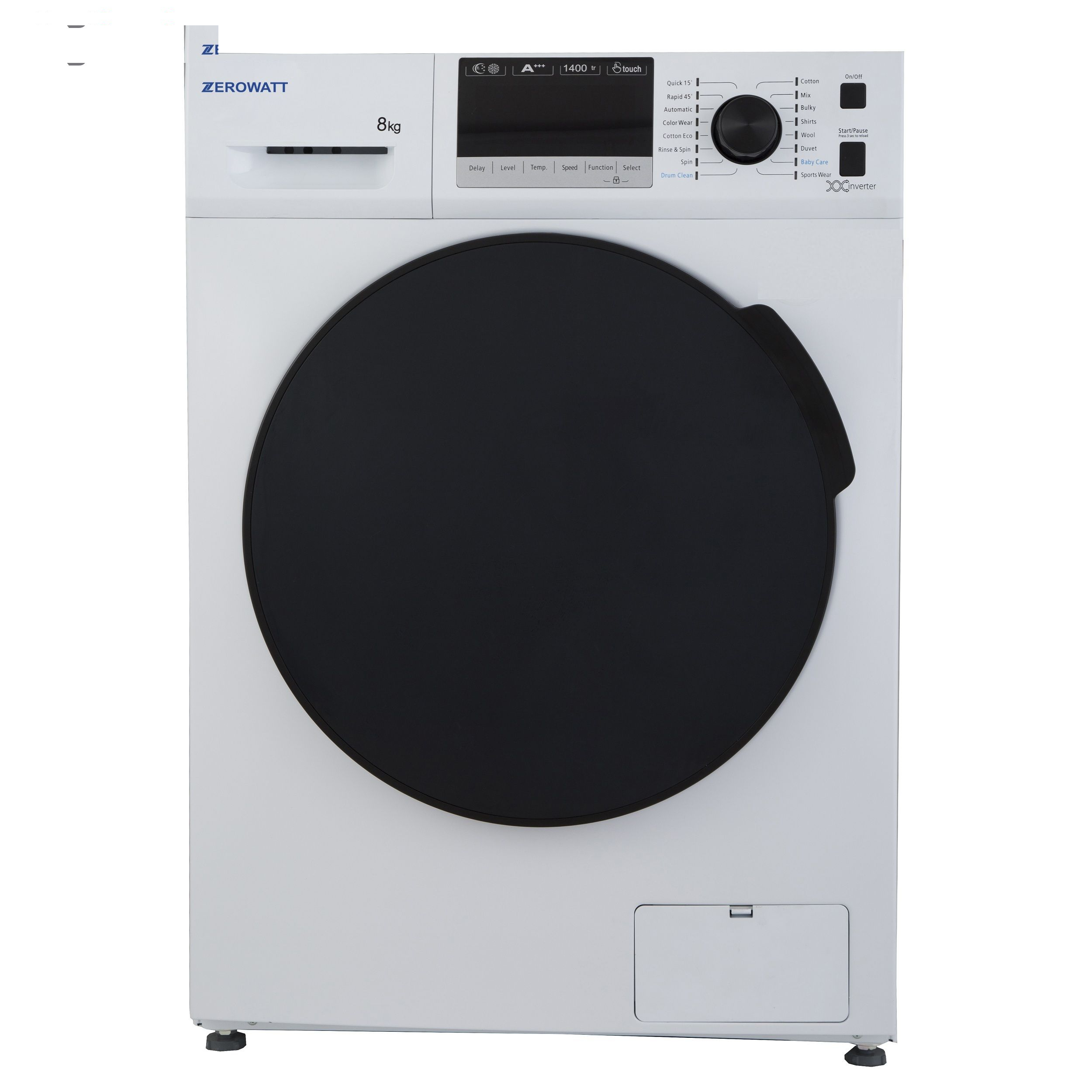 ماشین لباسشویی زیرووات مدل ZWT 8014 ظرفیت 8 کیلوگرم