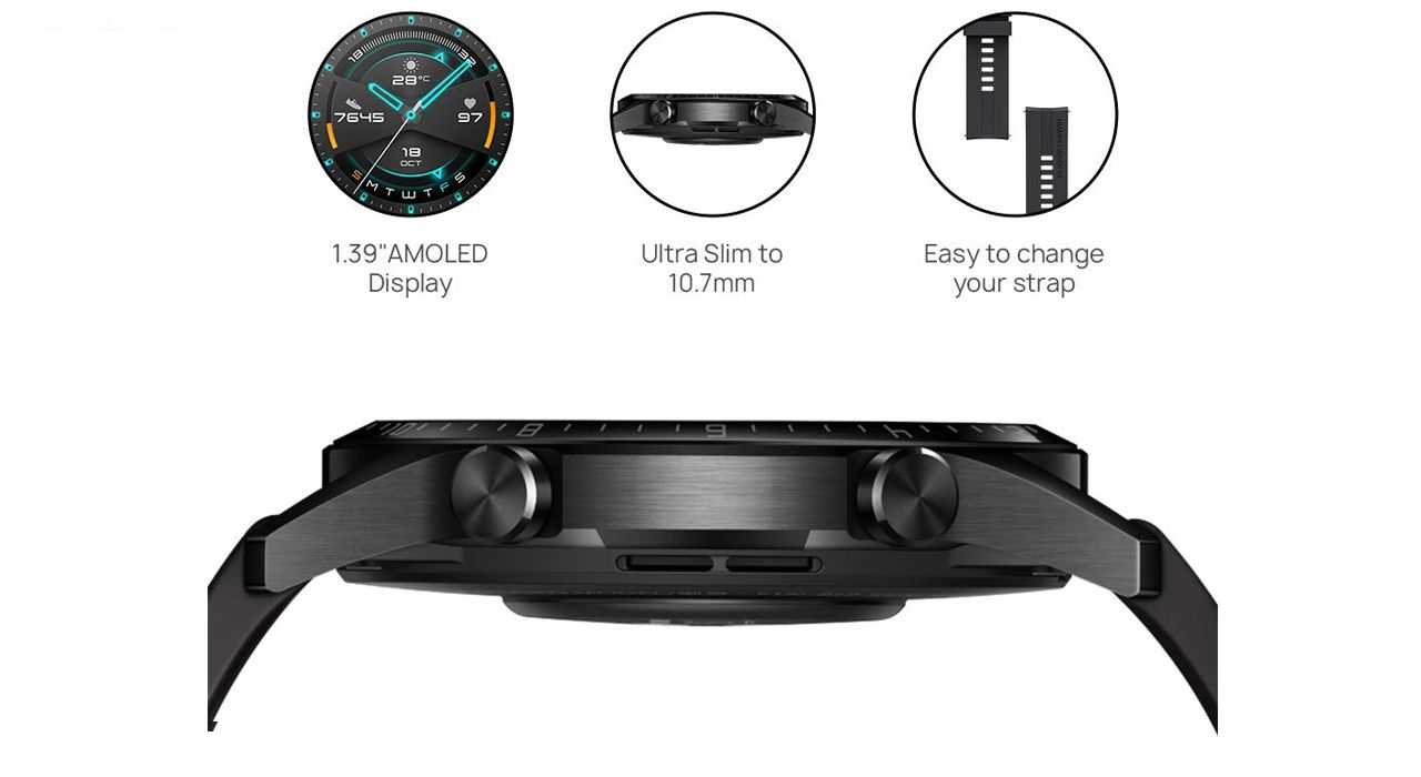 ساعت هوشمند هوآوی مدل WATCH GT 2 LTN-B19 46 mm بند لاستیکی