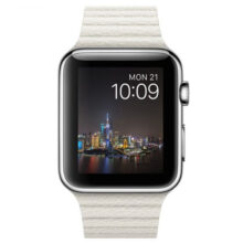 ساعت هوشمند اپل واچ مدل 42mm Steel Case with Large White Leather Loop Band