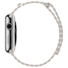ساعت هوشمند اپل واچ مدل 42mm Steel Case with Large White Leather Loop Band