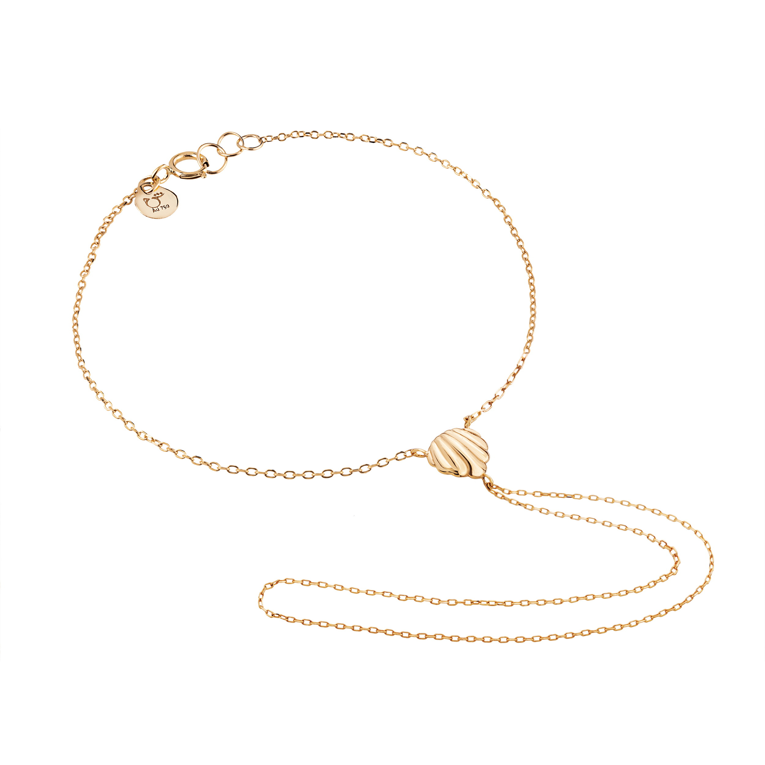 دستبند تمیمه طلا 18 عیار زنانه گالری شیدا مجد مدل صدف