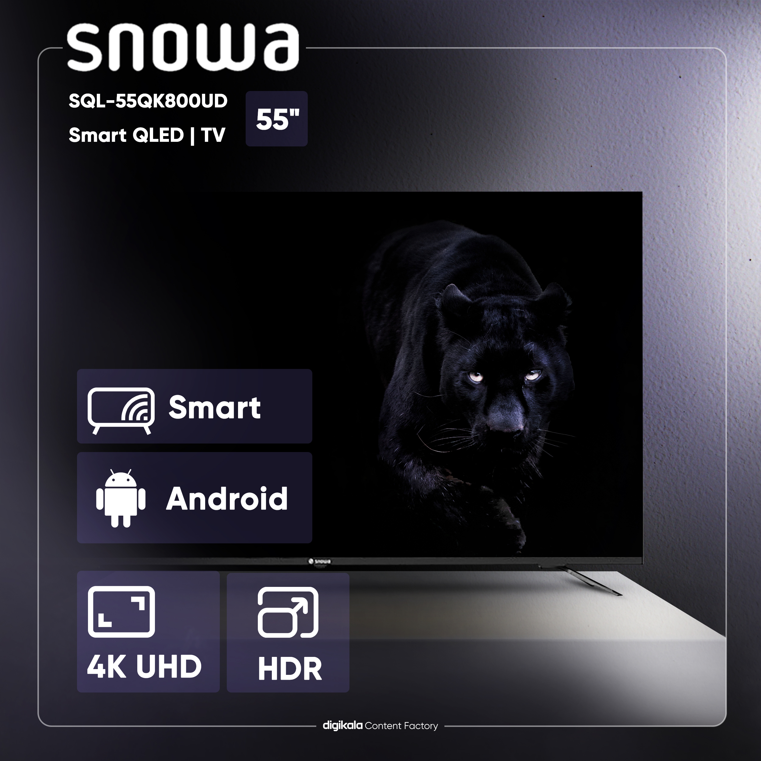 تلویزیون کیو ال ای دی هوشمند اسنوا مدل SQL-55QK800UD سایز 55 اینچ