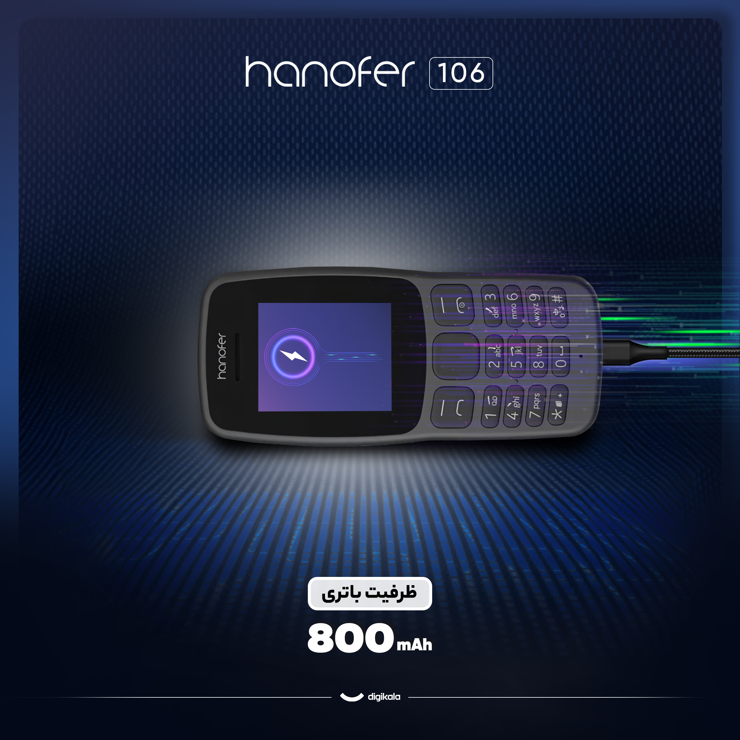 گوشی موبایل هانوفر مدل 106 دو سیم کارت ظرفیت 24 مگابایت و رم 64 مگابایت