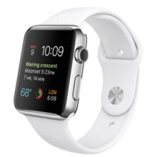 ساعت هوشمند اپل واچ سری 2 مدل 42mm Stainless Steel Case with White Sport Silicone Band