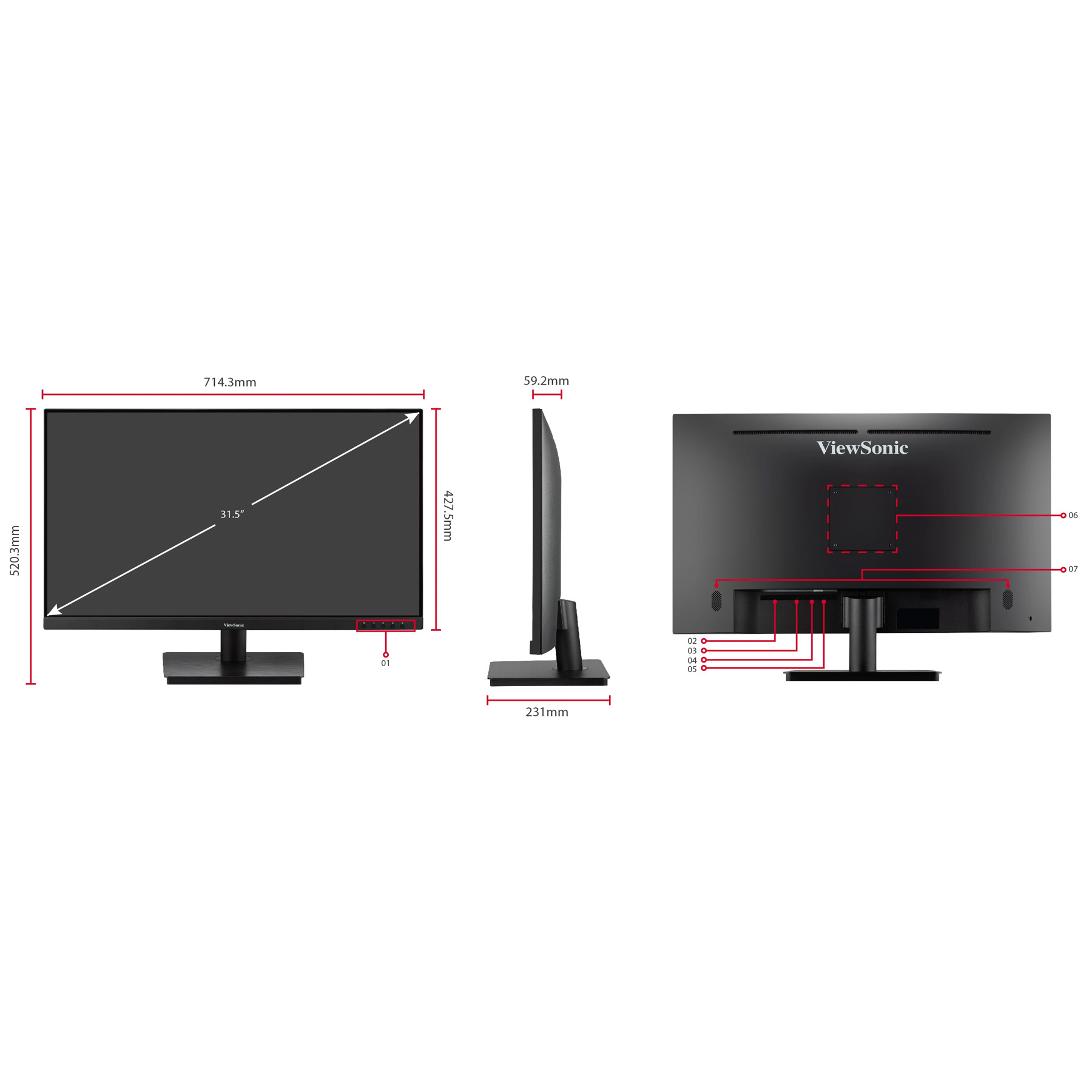 مانیتور 32 اینچ ویوسونیک مدل VA3209-MH