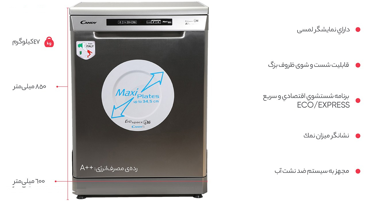 ماشین ظرفشویی کندی مدل CDPM2T62