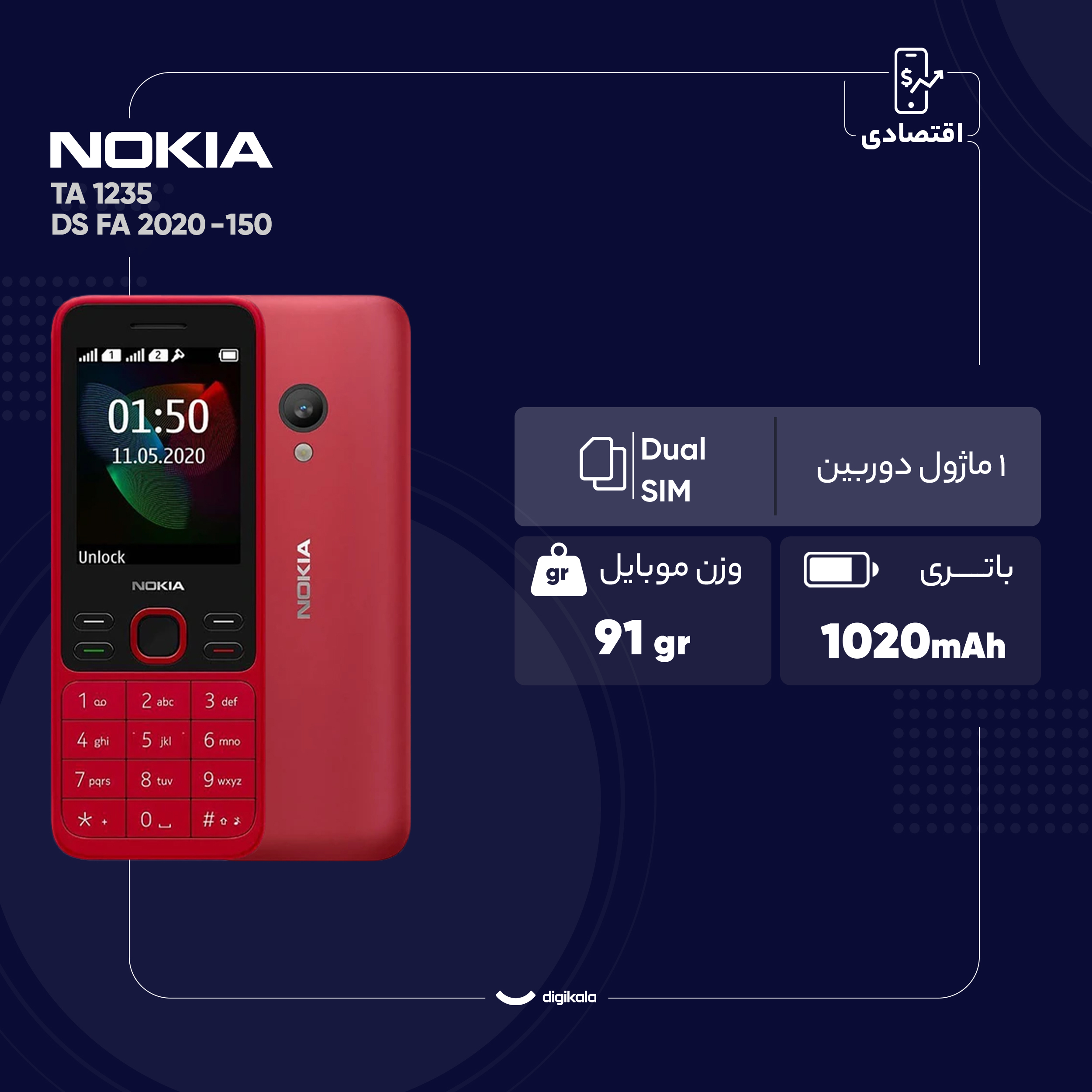 گوشی موبایل نوکیا مدل 150 - 2020 TA 1235 DS FA دو سیم‌ کارت