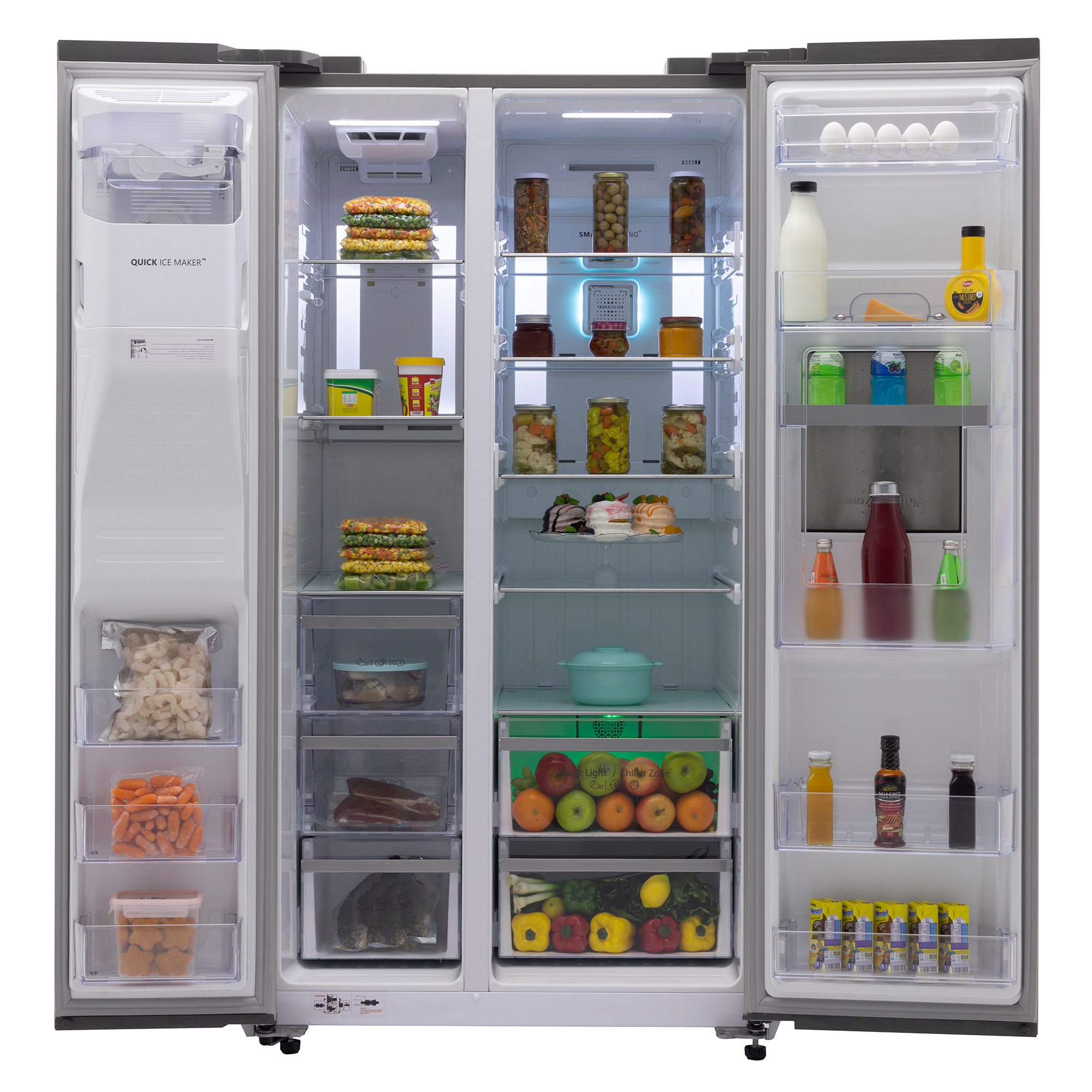 یخچال و فریزر ساید بای ساید 35 فوت اسنوا مدل SN8-2035SS