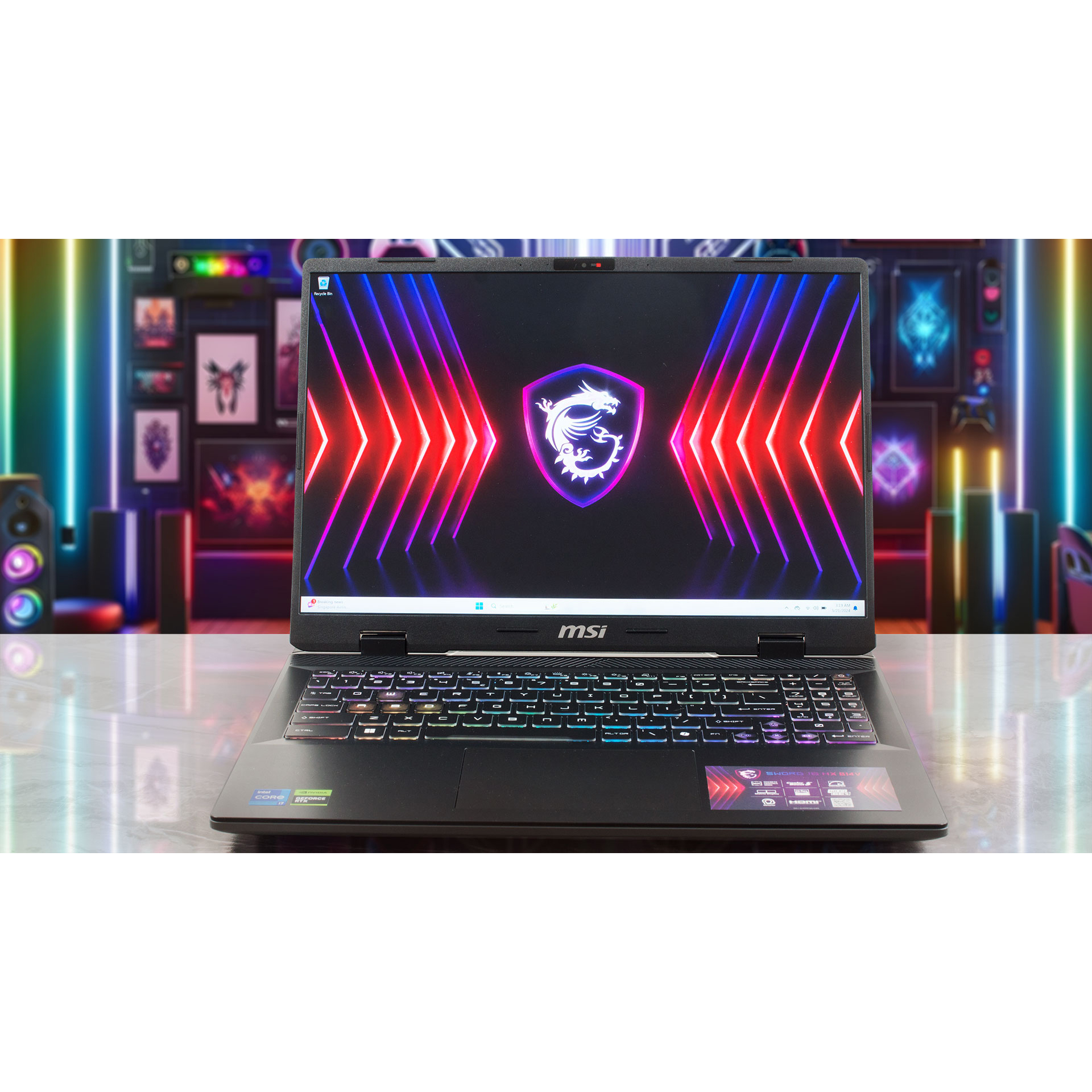 لپ تاپ 16 اینچی ام اس آی مدل Sword 16 HX B14VGKG-i7 14700HX-16GB DDR5-1TB SSD-RTX4070-QHD