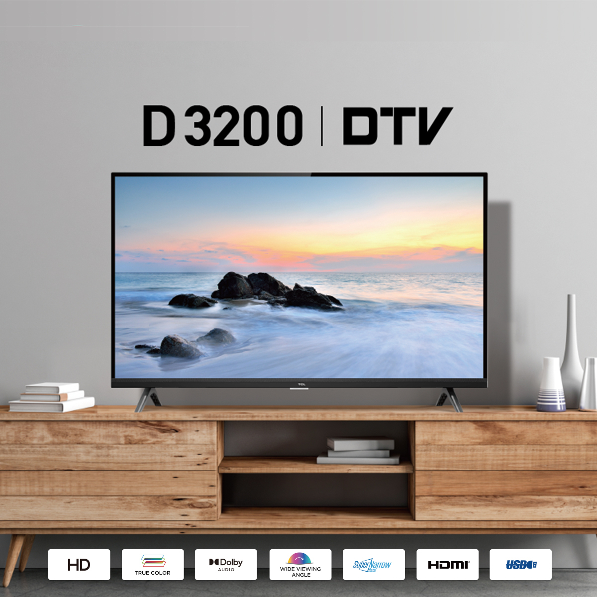 تلویزیون ال ای دی تی سی ال مدل 32D3200i سایز 32 اینچ