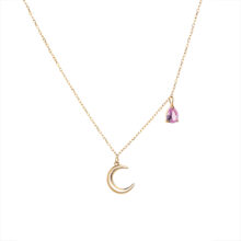 گردنبند طلا 18 عیار زنانه گالری شیدا مجد مدل ماه و رزکوارتز