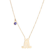 گردنبند طلا حلقه‌ای (فلامینگو) عیار بچگانه گالری شیدا مجد مدل خرس چشم نظر