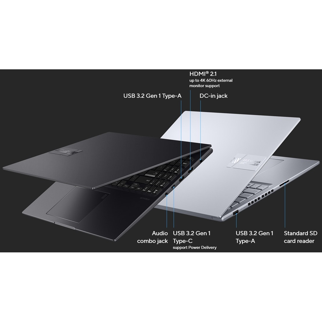 لپ تاپ 16 اینچی ایسوس مدل Vivobook 16X K3605VV-N1363-i9 13900H-16GB DDR4 3200MHz-512GB SSD-RTX4060 8GB-IPS 120Hz