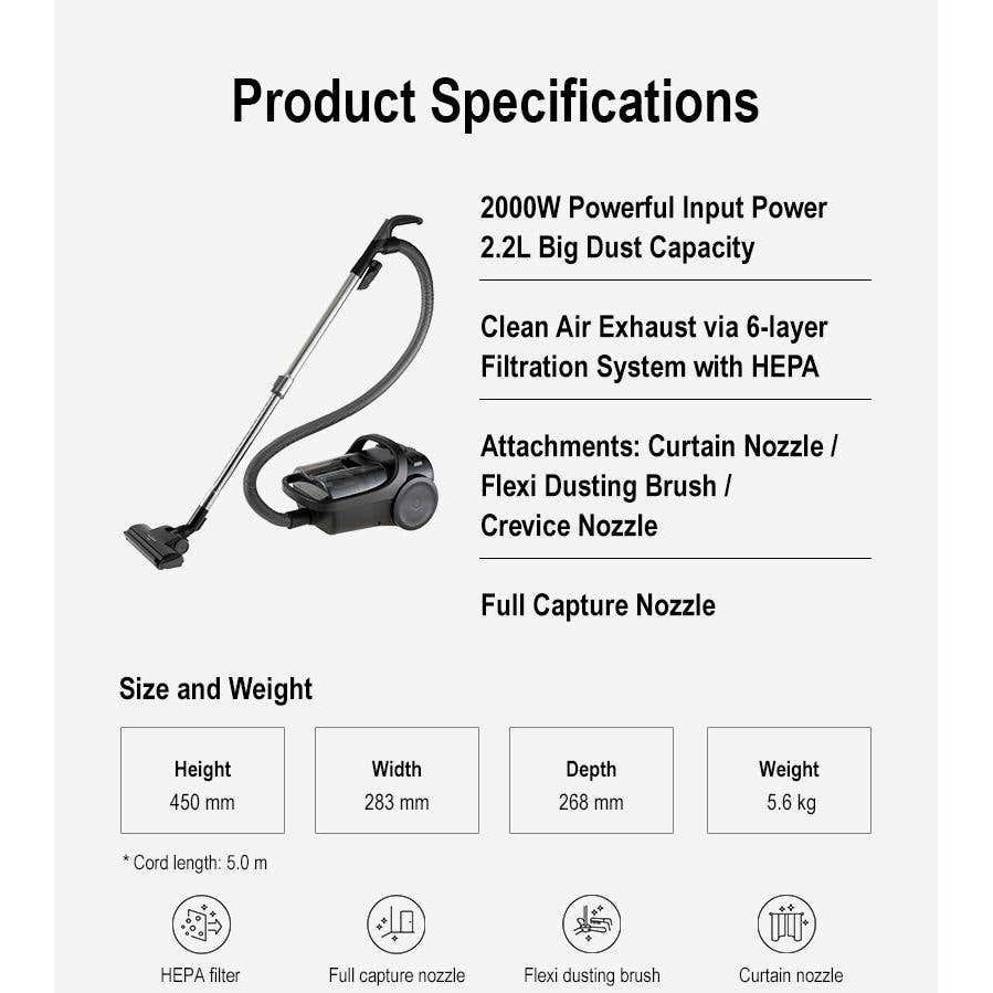 جاروبرقی 2000 وات پاناسونیک  مدل MC-CL605