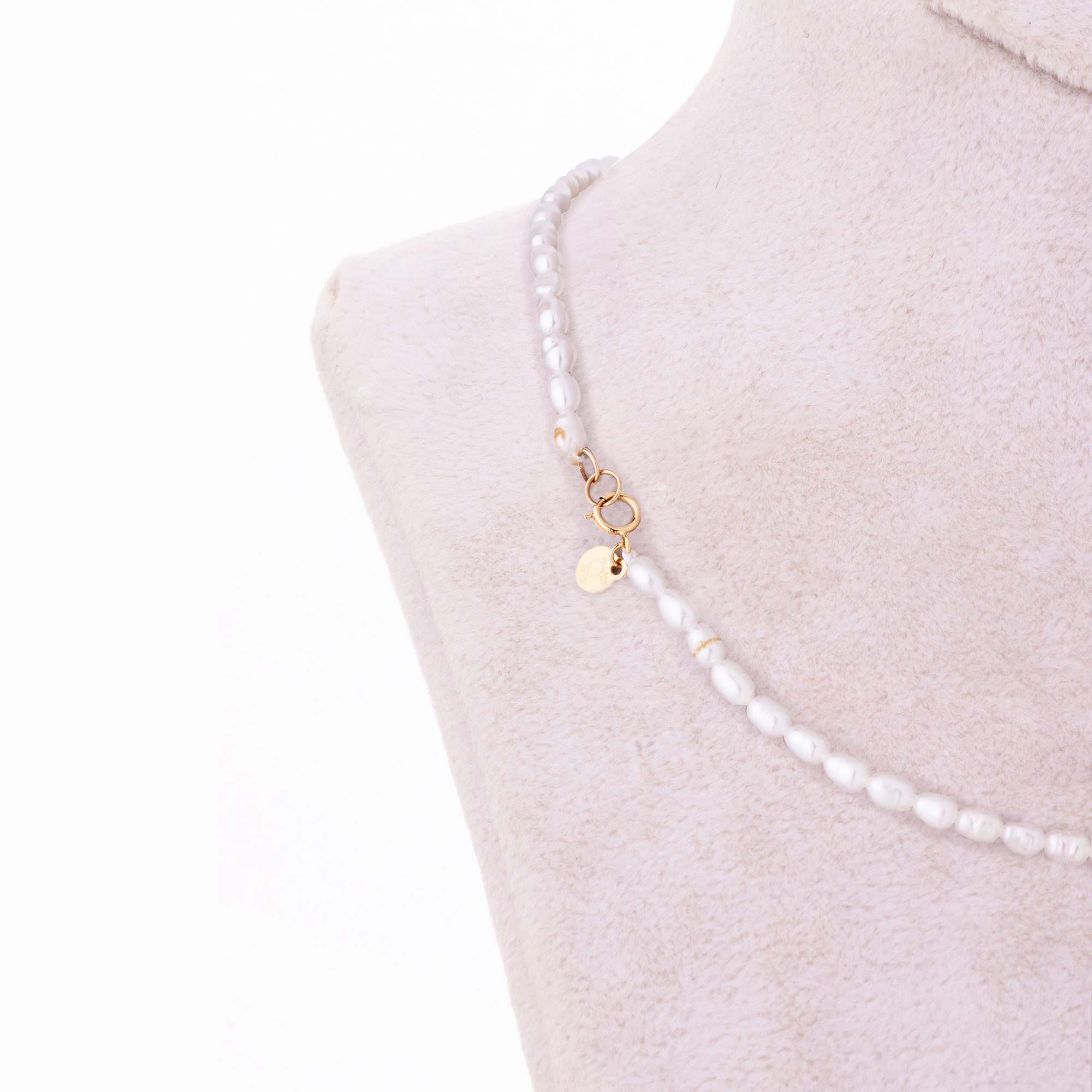 گردنبند طلا 18 عیار زنانه با زنجیر مروارید گالری شیدا مجد مدل صدف و ستاره دریایی باروک ریز