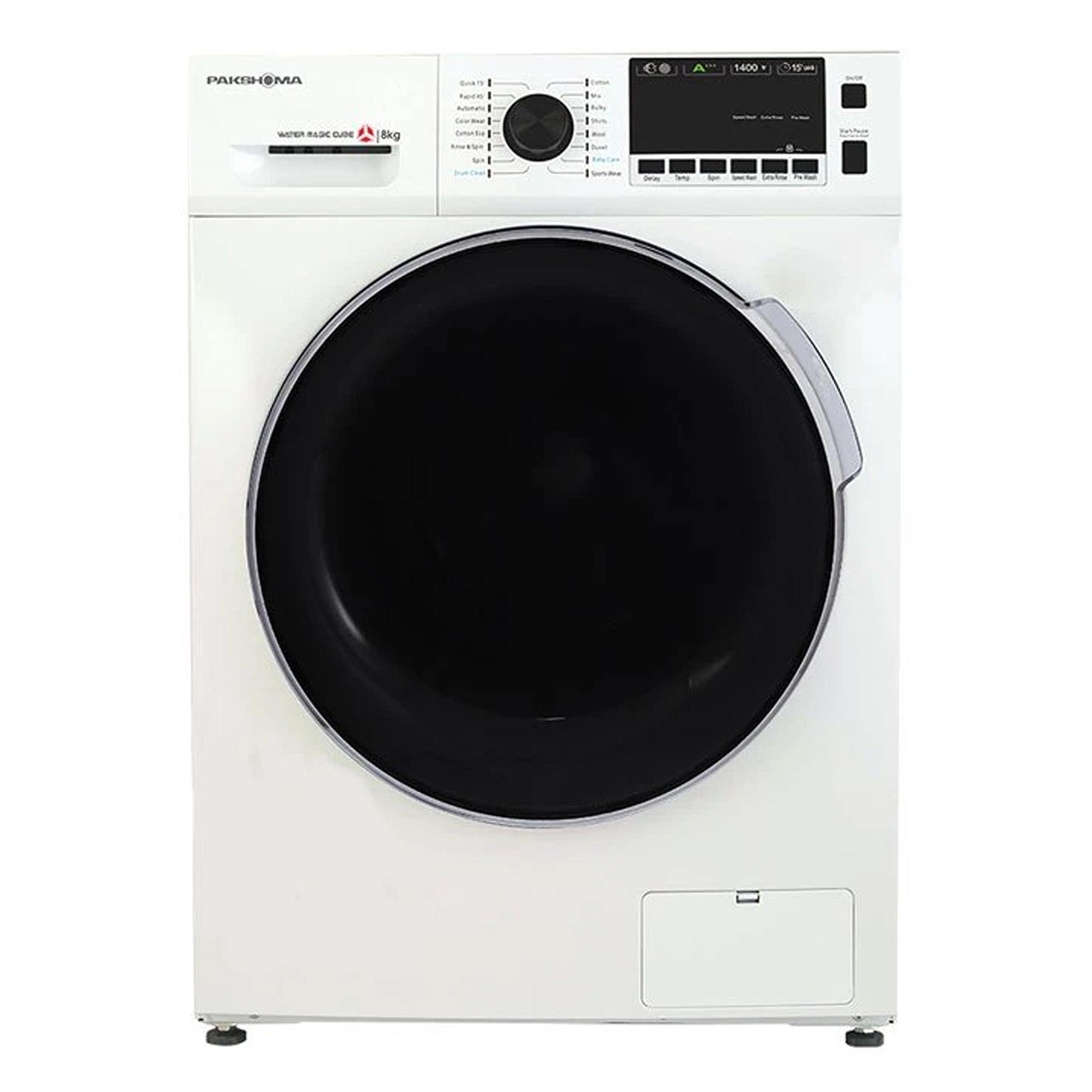 ماشین لباسشویی اتوماتیک پاکشوما مدل BWF 40811 WT ظرفیت 8 کیلوگرم