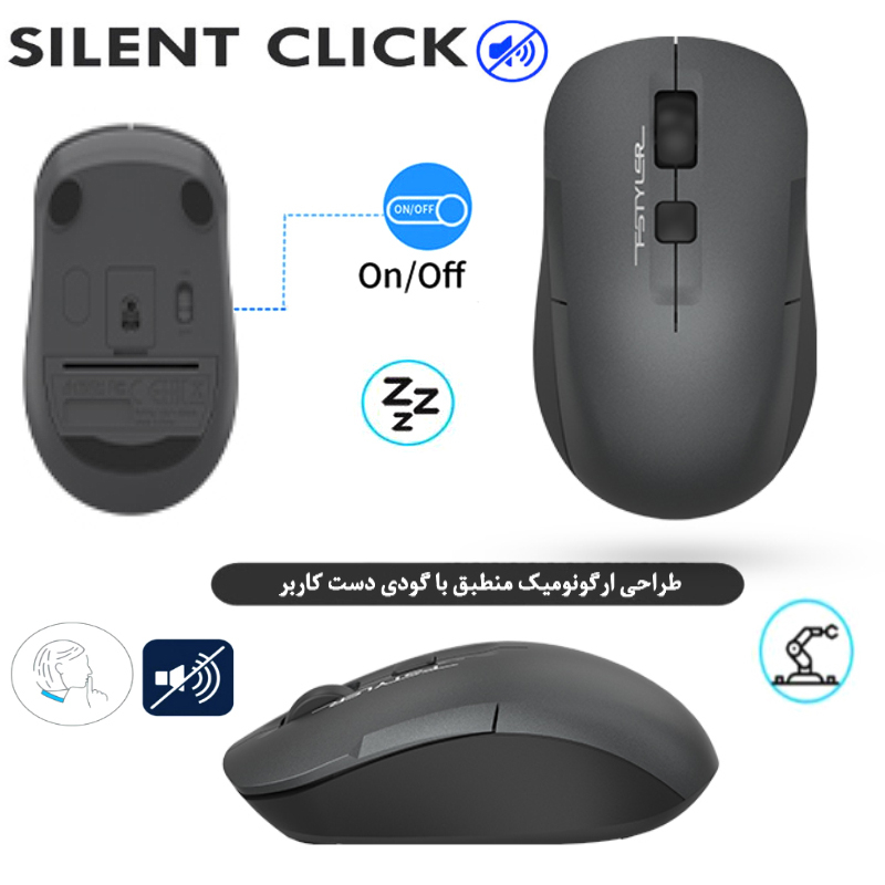 کیبورد و ماوس بی سیم ای فورتک مدل FG_33OO_AIR2