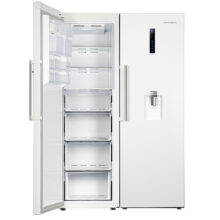 یخچال و فریزر دوقلو 40 فوت پاکشوما مدل RTRA-RTFA۹۰۱iW (N۲)، دارای نمایشگر و بدون برفک، با ارتفاع 187، پهنای 118 و عمق 73 سانتی‌متر، میزان مصرف انرژی A+، دارای 5 طبقه در یخچال و 4 کشو در فریزر، دارای سیستم نوفراست