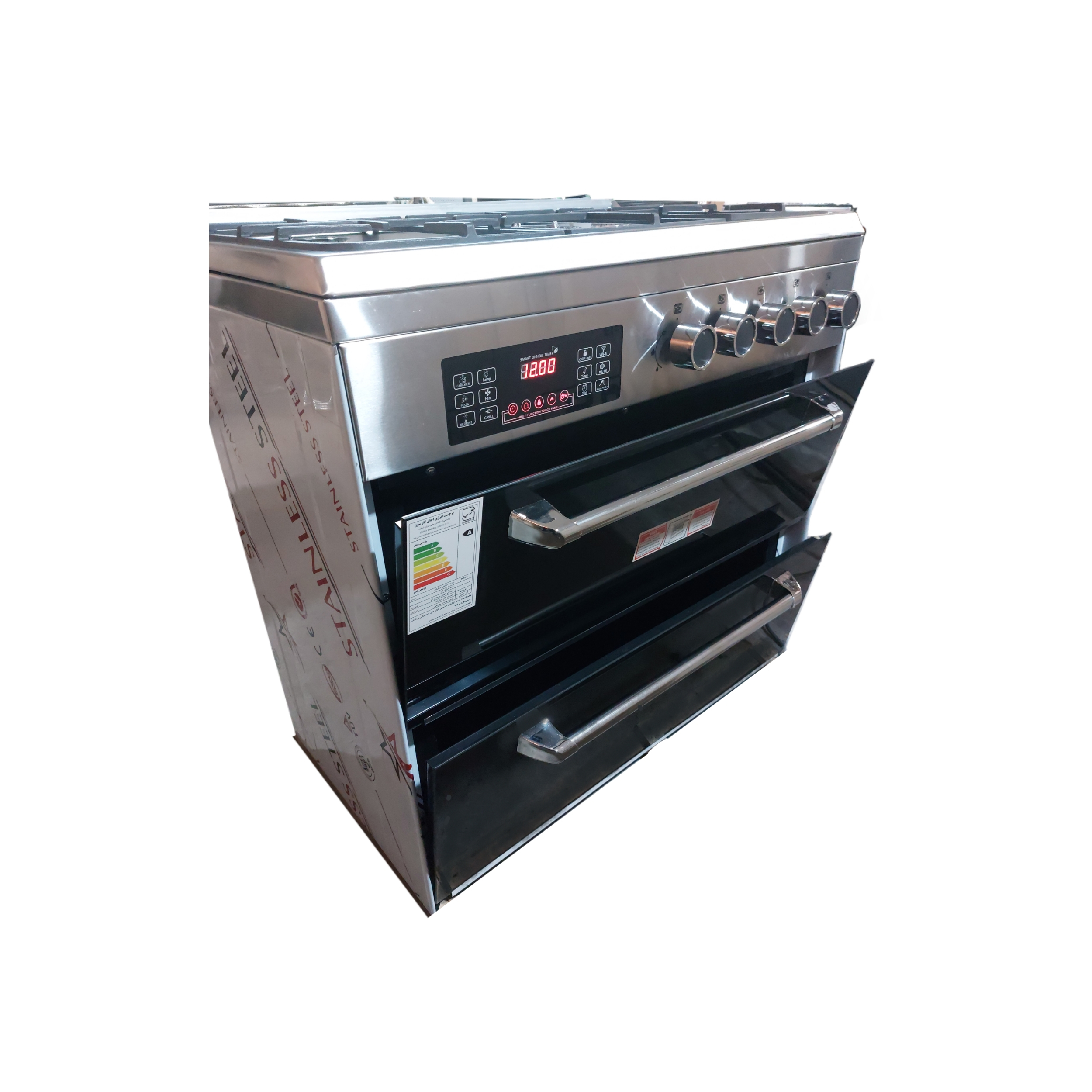 اجاق گاز 5 شعله بوگر مدل استیل