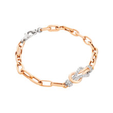 دستبند زنجیری طلا 18 عیار زنانه گالری شیدا مجد مدل شانتی دوبل فرد ساده