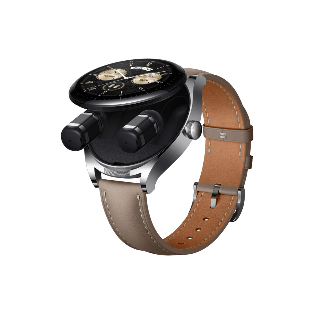 ساعت هوشمند هواوی مدل WATCH Buds شمارش ضربان قلب، پایش وضعیت خواب، دارای هدفون داخلی با بند چرمی